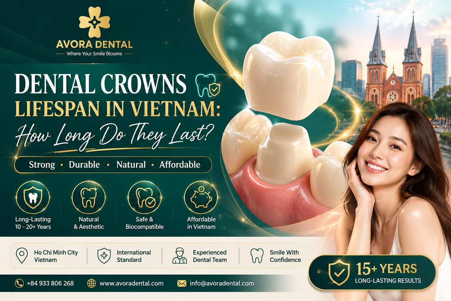 dental crowns lifespan in Vietnam