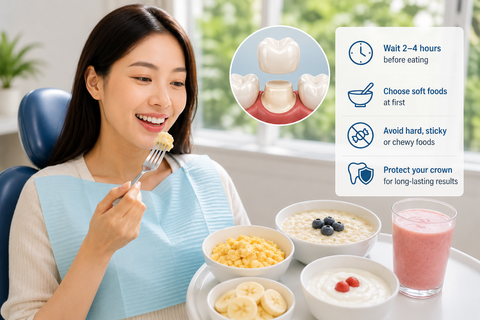 eating after a dental crown