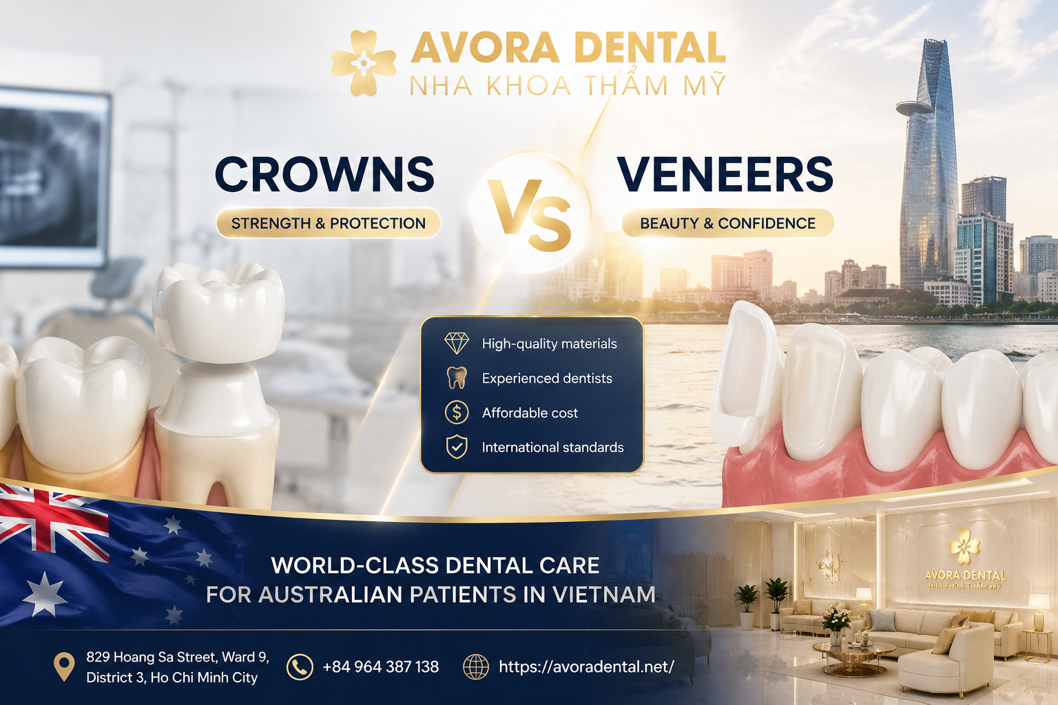 crown vs veneers in Vietnam
