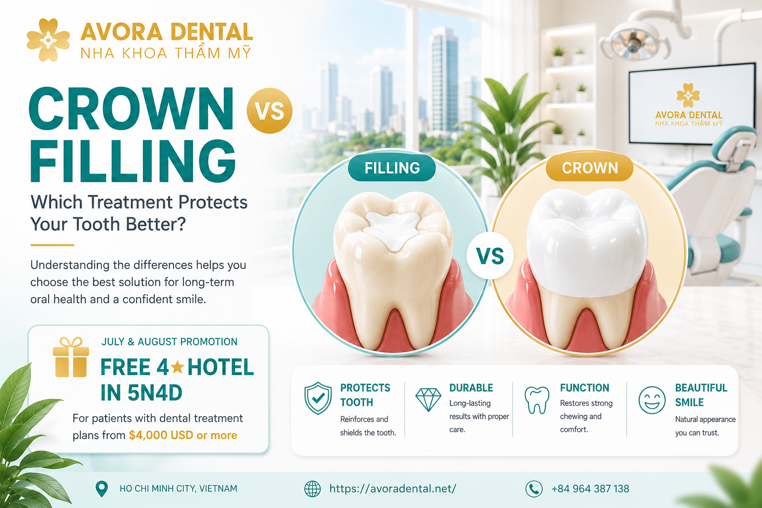 crown and filling